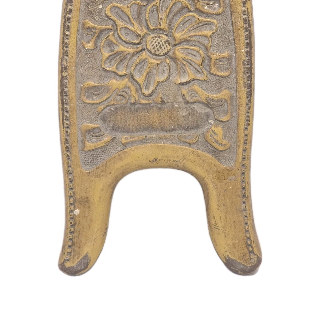 Vintage Wood Metal Boot Jack Floral Rustic Farmhouse Western GUC 🔥‎